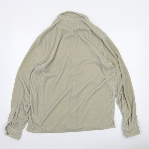Weekday Women Beige Button-Up Long Sleeve Shirt Size M