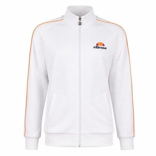 Ellesse Women’s Beige Bomber Jacket UK 10 Full Zip Retro Stripe