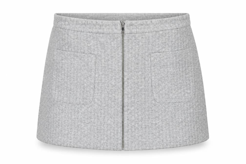 Dunnes Women Grey A-Line Short Skirt Size 18 Stretch Jersey