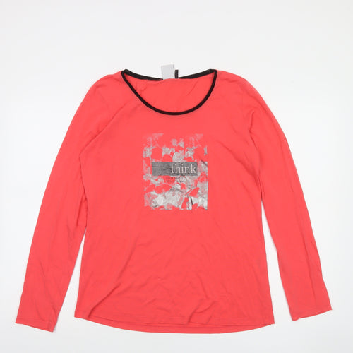 Miss Captain Trend Women's Red Long Sleeve Scoop Neck T-Shirt M