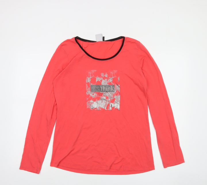 Miss Captain Trend Women's Red Long Sleeve Scoop Neck T-Shirt M