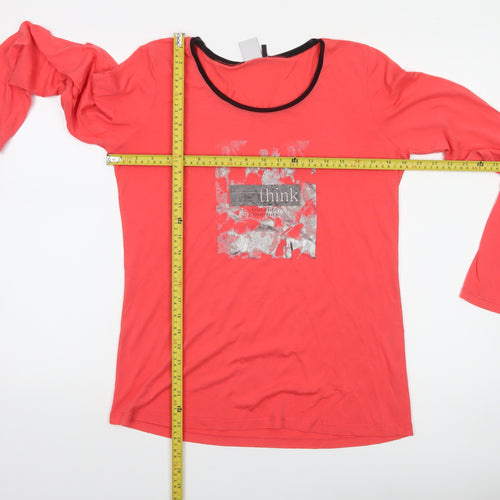 Miss Captain Trend Women's Red Long Sleeve Scoop Neck T-Shirt M