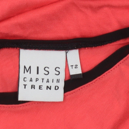 Miss Captain Trend Women's Red Long Sleeve Scoop Neck T-Shirt M
