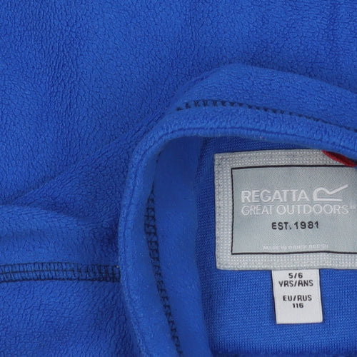 Regatta Boys Blue Fleece Full Zip Jacket 5-6 Years Outdoor Lightweight