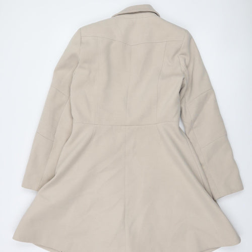 Dunnes Women Beige Mid-Length Zip Coat Size 10