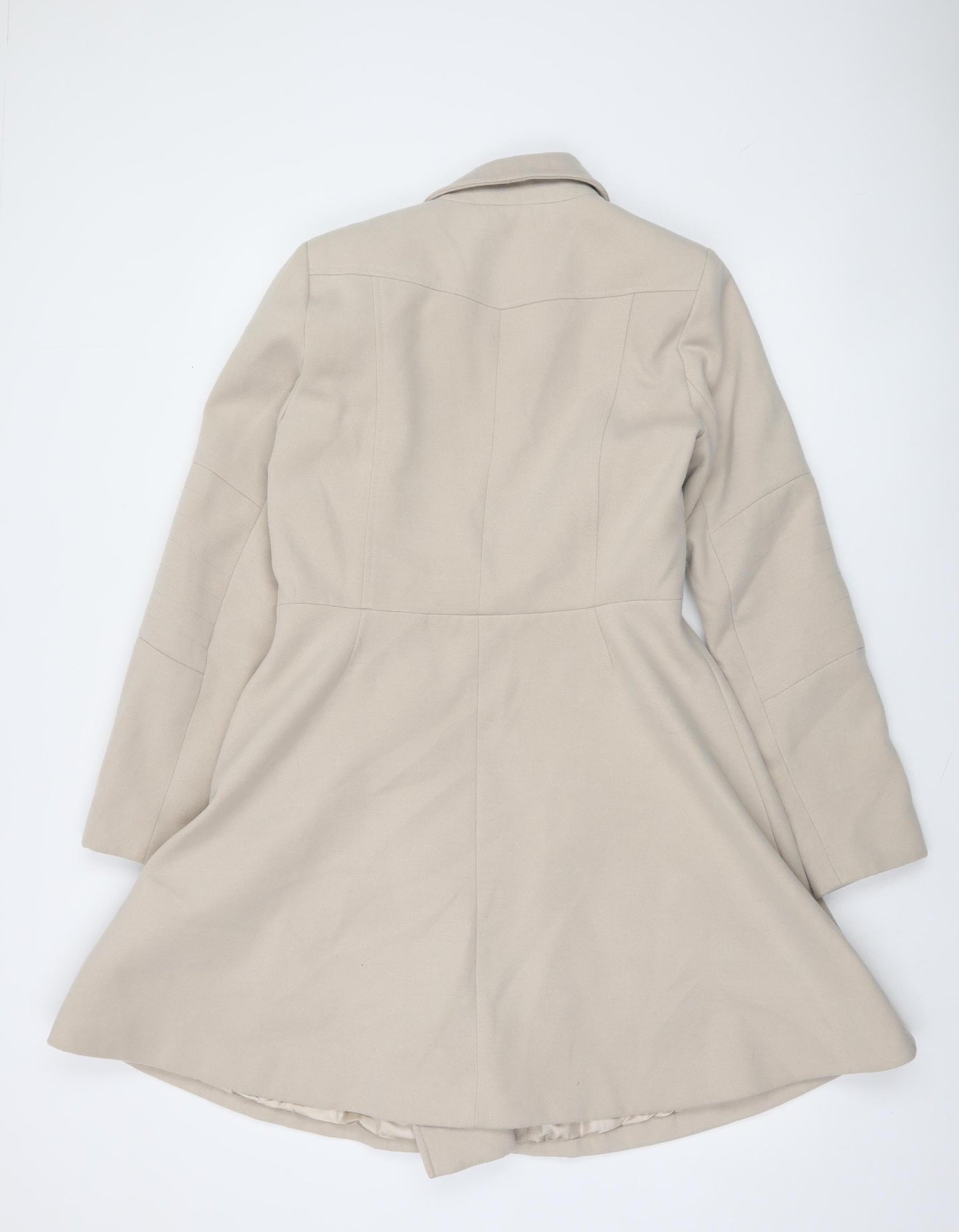 Dunnes Women Beige Mid-Length Zip Coat Size 10
