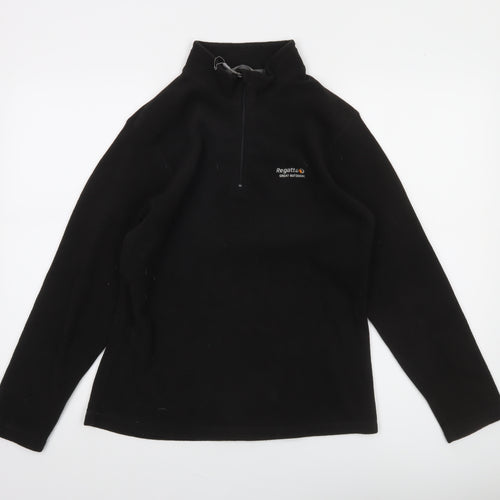 Regatta Women's Black Fleece Pullover Sweatshirt UK 10 1/4 Zip Outdoor