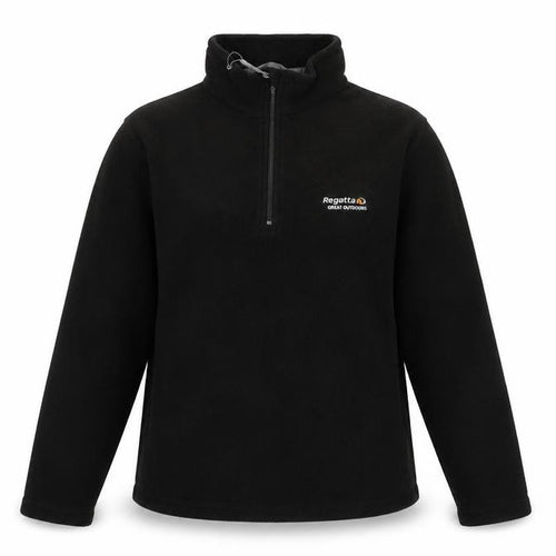 Regatta Women's Black Fleece Pullover Sweatshirt UK 10 1/4 Zip Outdoor