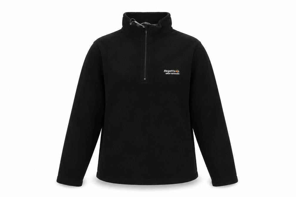 Regatta Women's Black Fleece Pullover Sweatshirt UK 10 1/4 Zip Outdoor