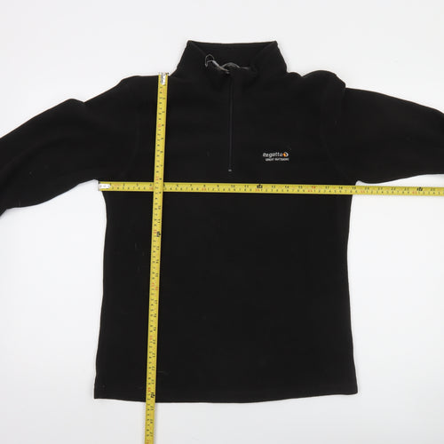 Regatta Women's Black Fleece Pullover Sweatshirt UK 10 1/4 Zip Outdoor