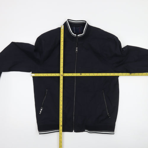 Next Mens Blue Bomber Jacket M Regular Cotton Nylon Zip Up