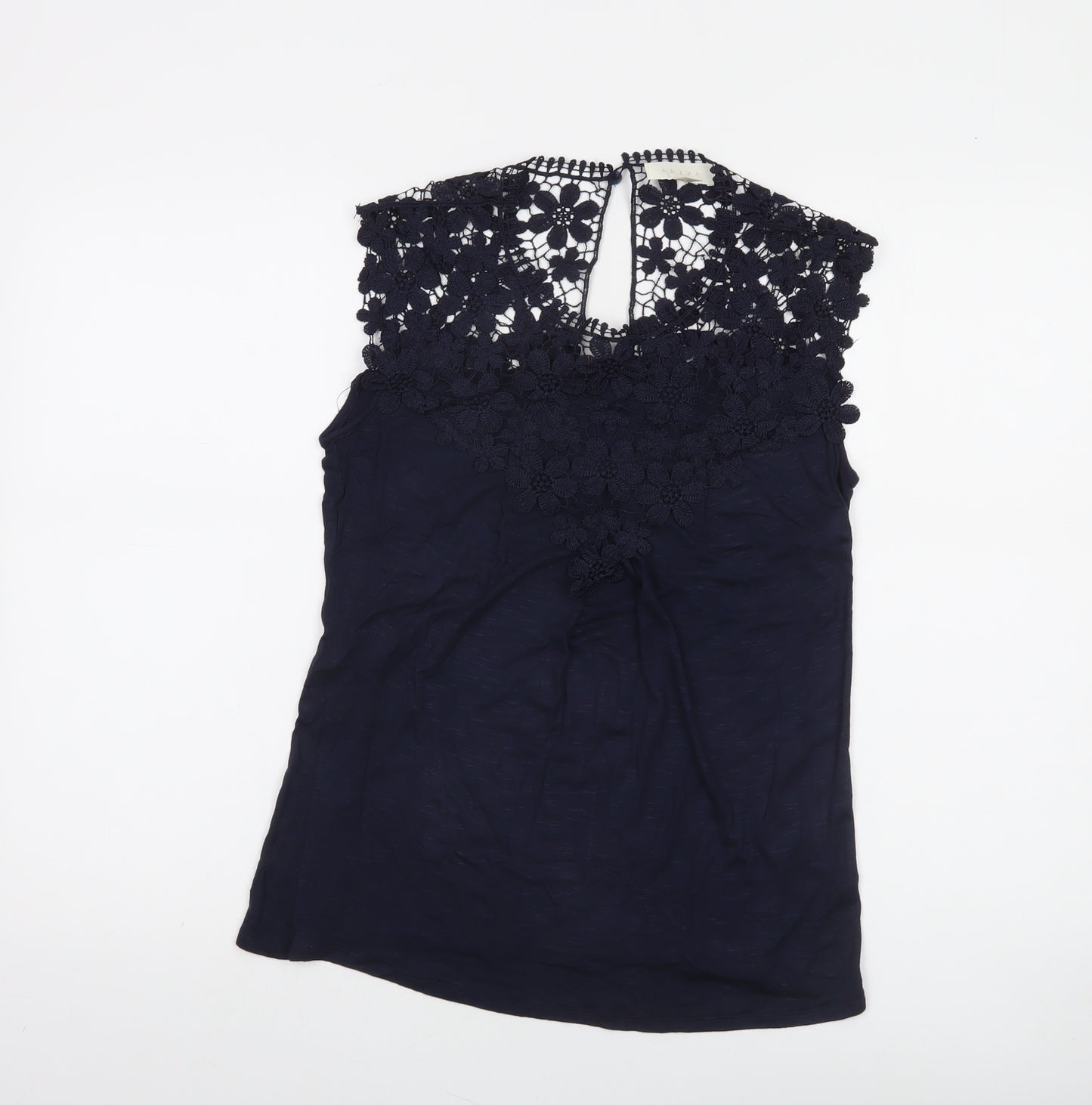ADIVA Women’s Blue Lace Crochet Sleeveless Blouse Size S