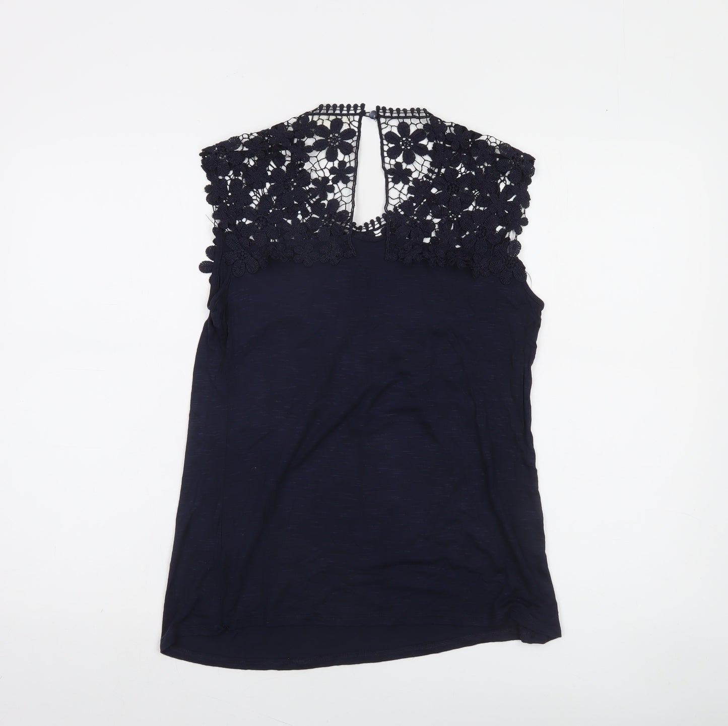 ADIVA Women’s Blue Lace Crochet Sleeveless Blouse Size S
