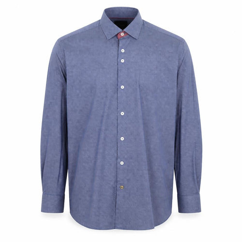 6th Sense Men’s Blue XXL Button-Up Cotton Long Sleeve Shirt
