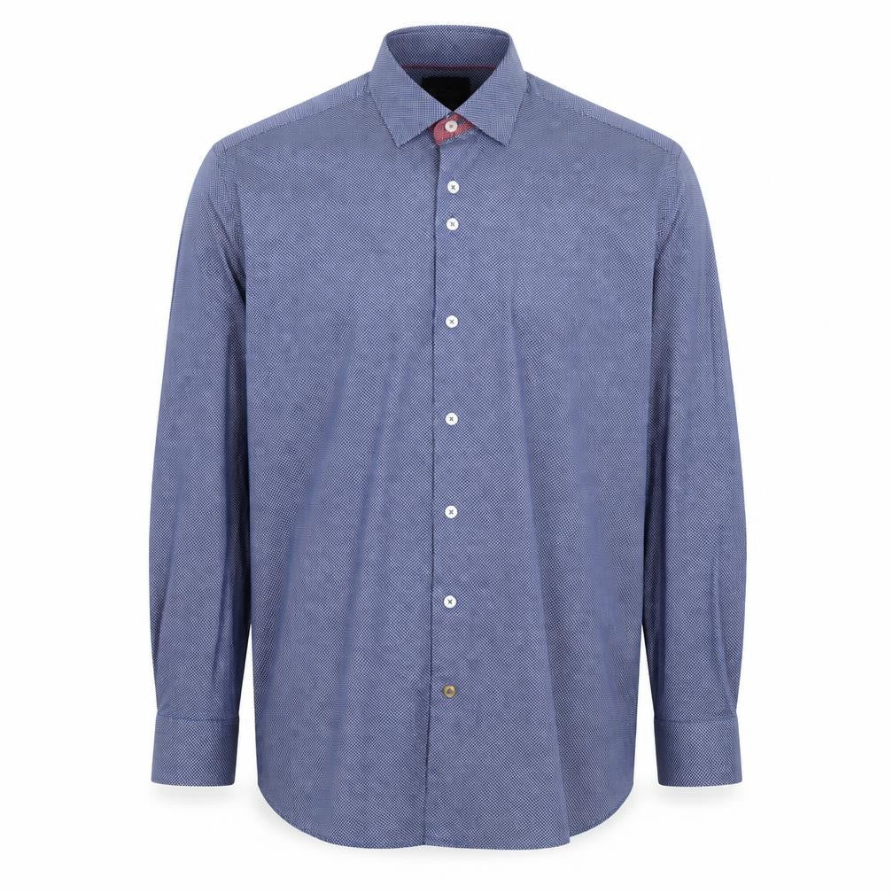 6th Sense Men’s Blue XXL Button-Up Cotton Long Sleeve Shirt
