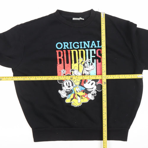 Disney Women Black Sweatshirt Size 10/12 Mickey Friends Original Buddies