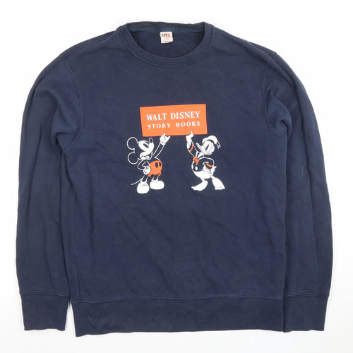 Uniqlo Disney Navy Sweatshirt Women's M Mickey & Donald Graphic Pullover
