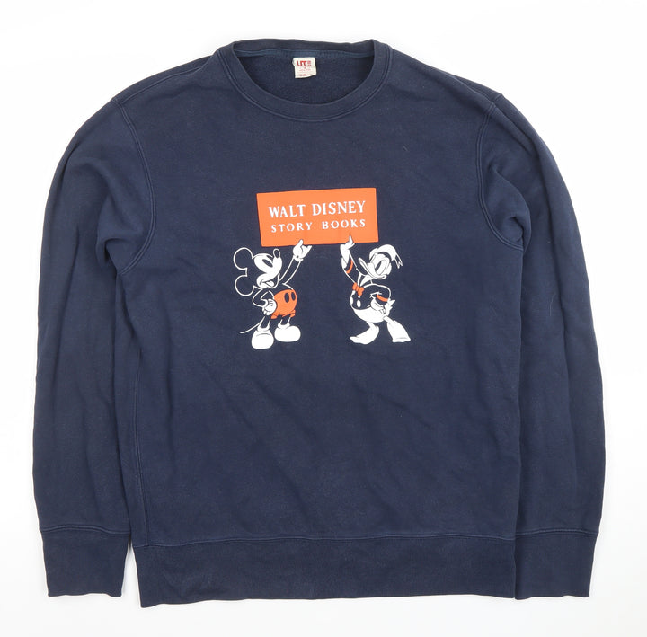 Uniqlo Disney Navy Sweatshirt Women's M Mickey & Donald Graphic Pullover