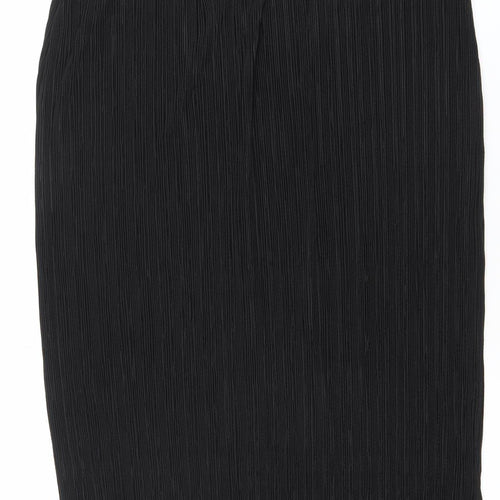 Savior Women Black XL Pleated Midi Skirt All Seasons