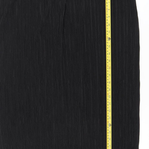 Savior Women Black XL Pleated Midi Skirt All Seasons