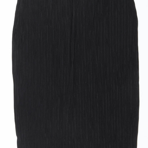 Savior Women Black XL Pleated Midi Skirt All Seasons