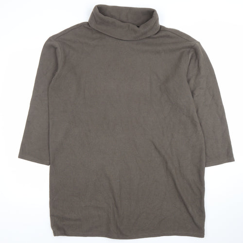Marks and Spencer Womens Brown Roll Neck 3/4 Sleeve Pullover Sweatshirt Size 14