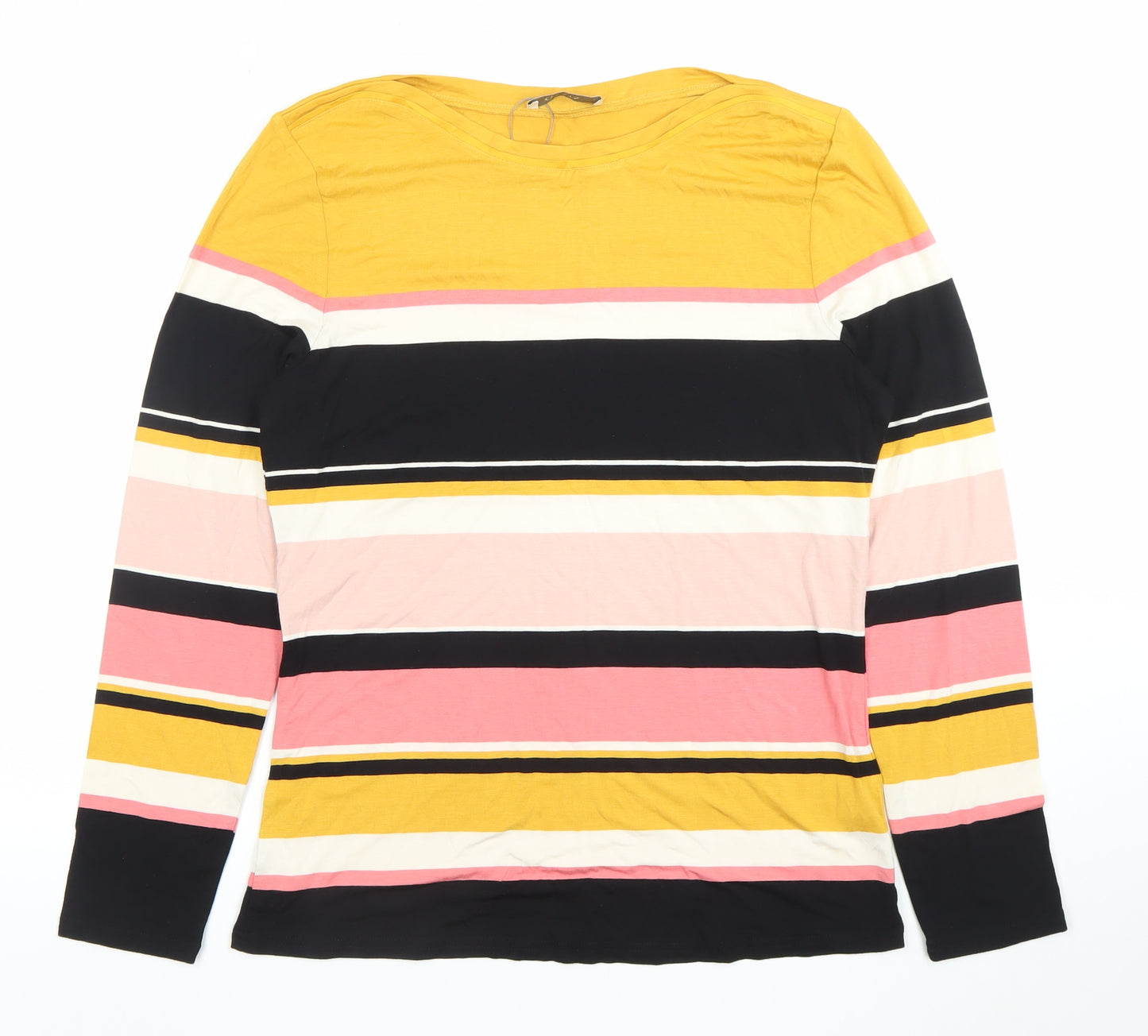 Oasis Womens Multicoloured Striped Long Sleeve Jersey T-Shirt L
