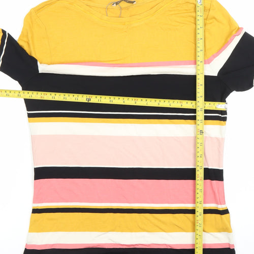 Oasis Womens Multicoloured Striped Long Sleeve Jersey T-Shirt L