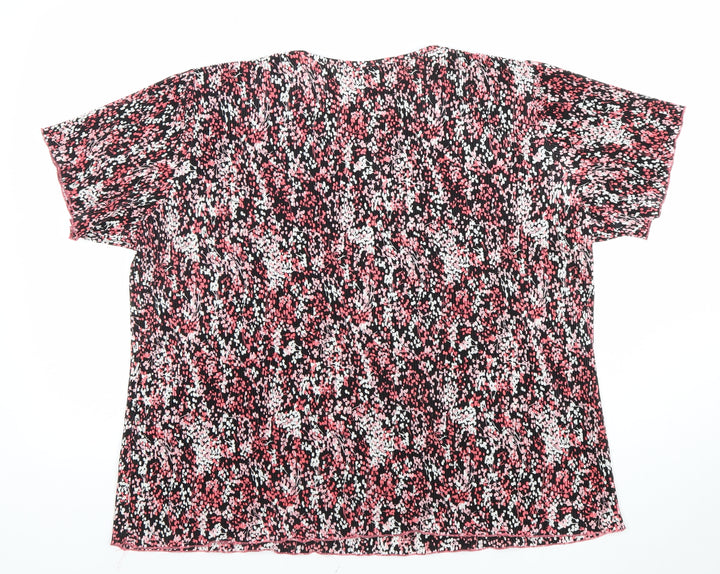 Bassini Womens Multicoloured Floral Short Sleeve Blouse Size 22