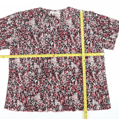 Bassini Womens Multicoloured Floral Short Sleeve Blouse Size 22