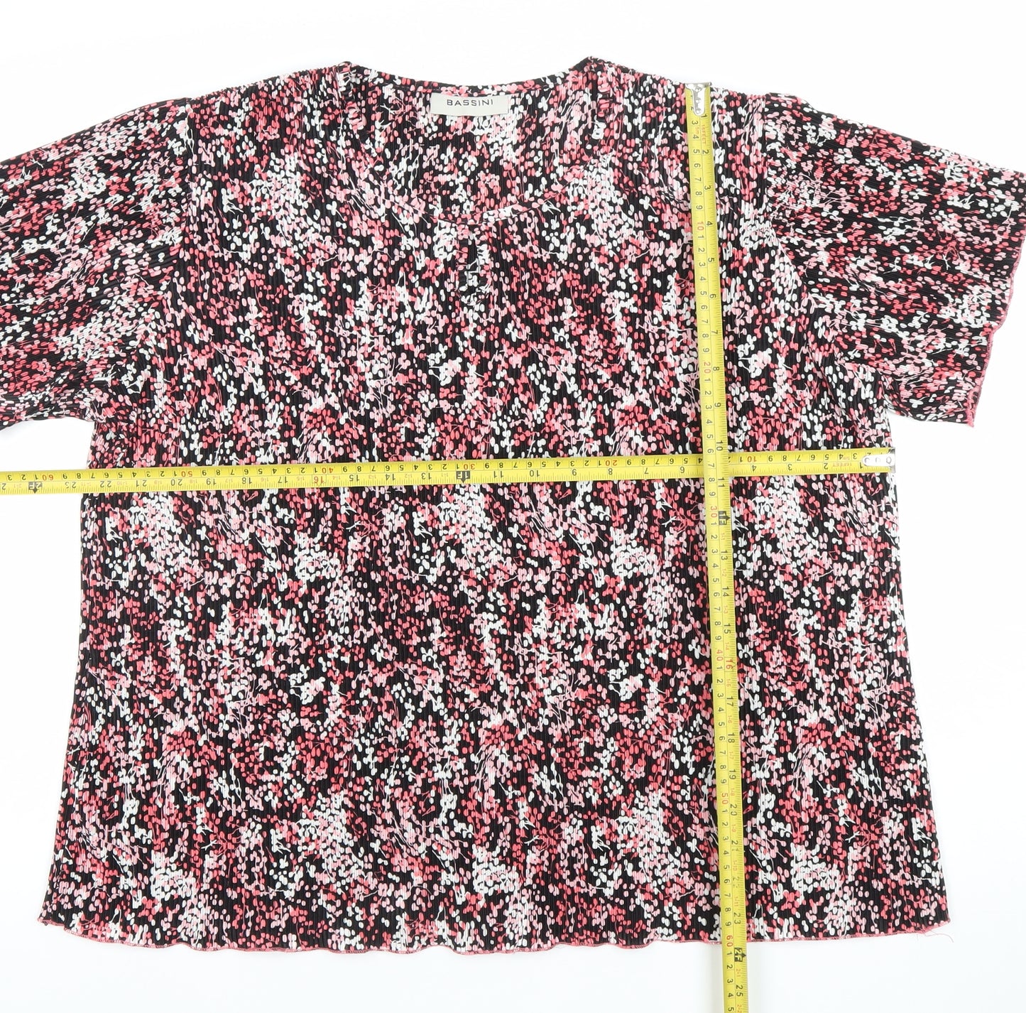 Bassini Womens Multicoloured Floral Short Sleeve Blouse Size 22