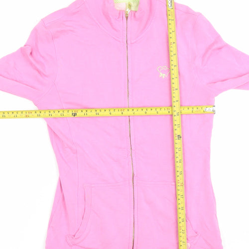 Pureco Espino Women Pink Full Zip Sweatshirt Size M Viscose Blend