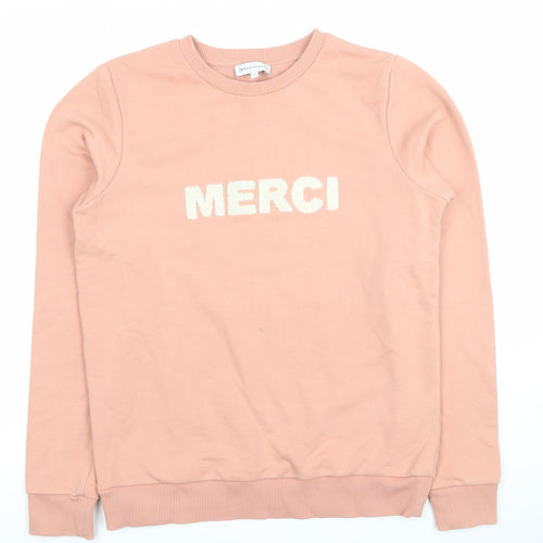 Warehouse Womens Pink Merci Crew Neck Pullover Sweatshirt Size S