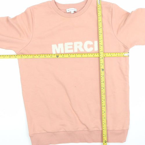 Warehouse Womens Pink Merci Crew Neck Pullover Sweatshirt Size S