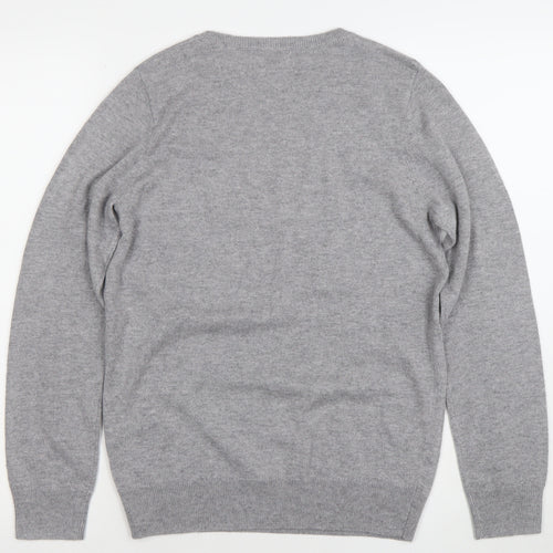 Savida Women's Grey Sequin Star Jumper XS Crew Neck Knit