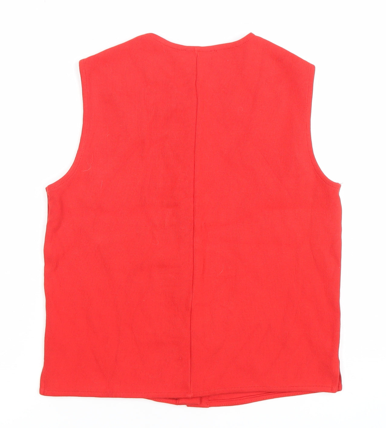 Savida Women's Red Sleeveless Button Cardigan XS Cotton Knit