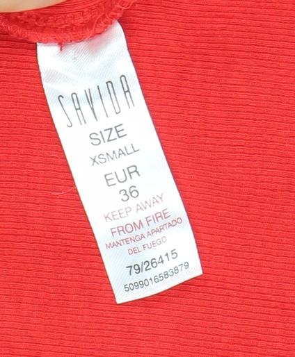 Savida Women's Red Sleeveless Button Cardigan XS Cotton Knit