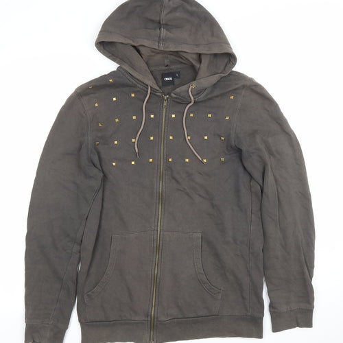 ASOS Women’s Brown Studded Full Zip Hoodie Size S Hooded Sweatshirt