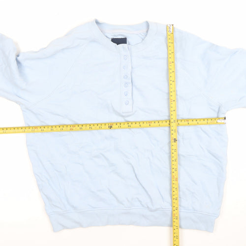 Crew Clothing Company Womens Blue Size 10 Henley Sweatshirt Cotton Blend