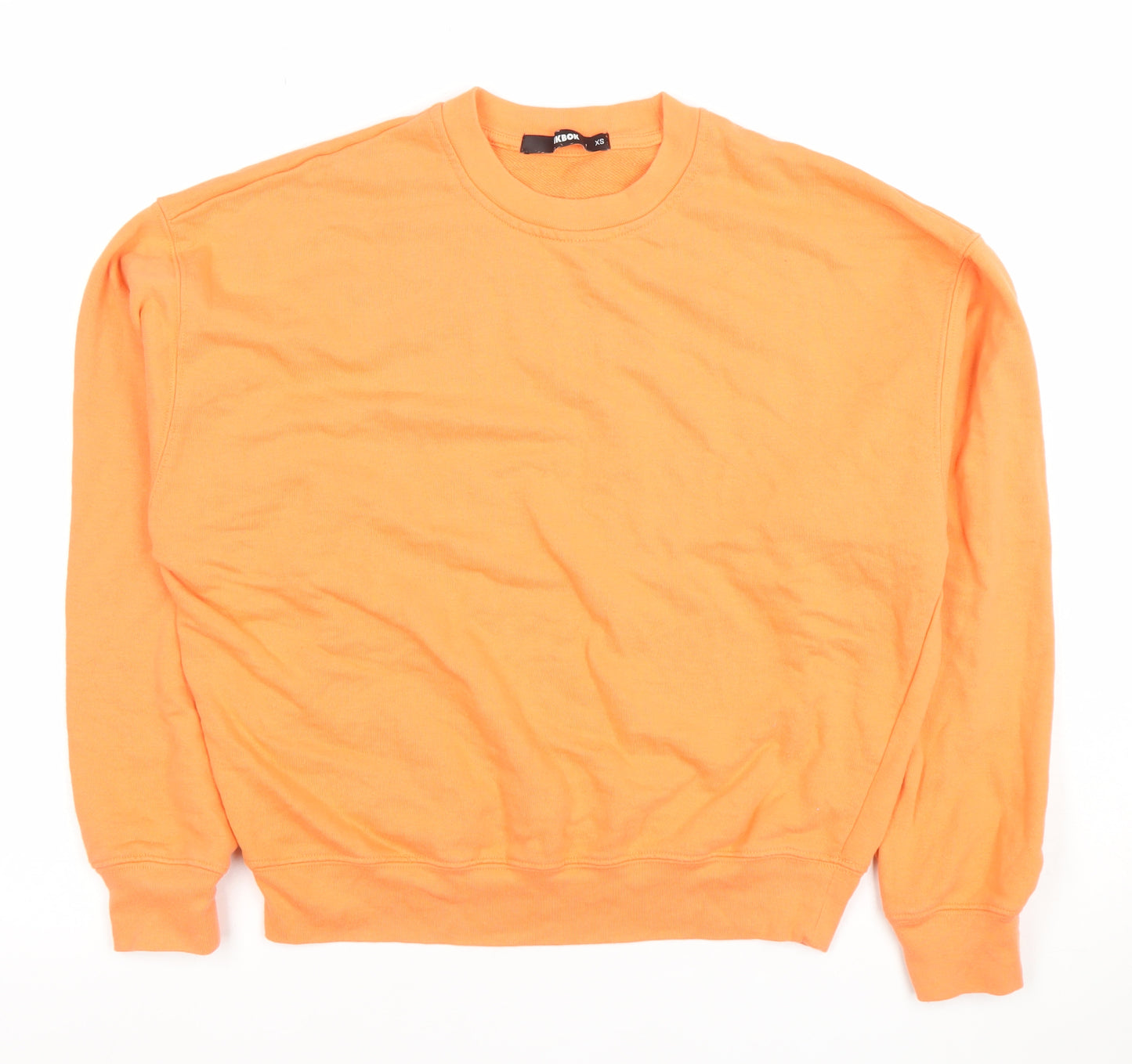 Bik Bok Women’s Orange XS Pullover Sweatshirt Cotton Crew Neck