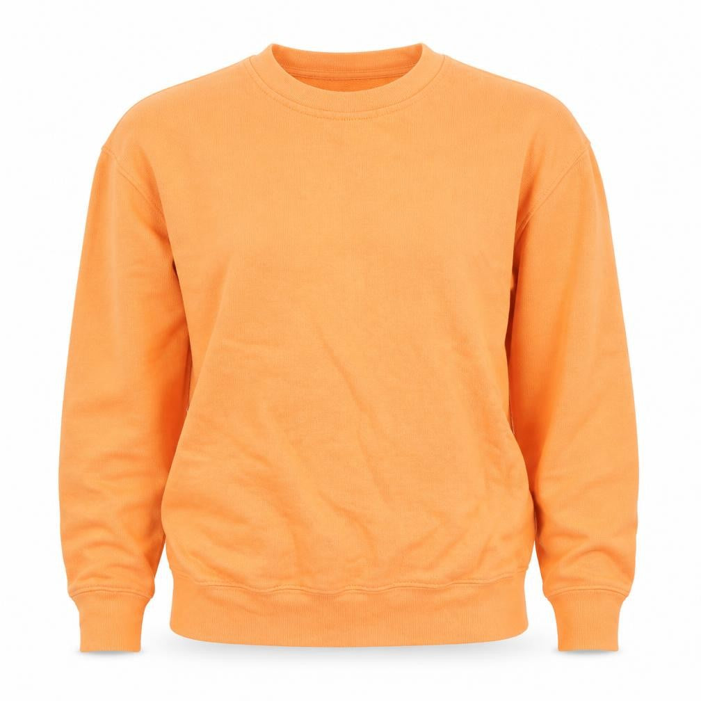 Front view of Bik Bok Women’s Orange XS Pullover Sweatshirt Cotton Crew Neck