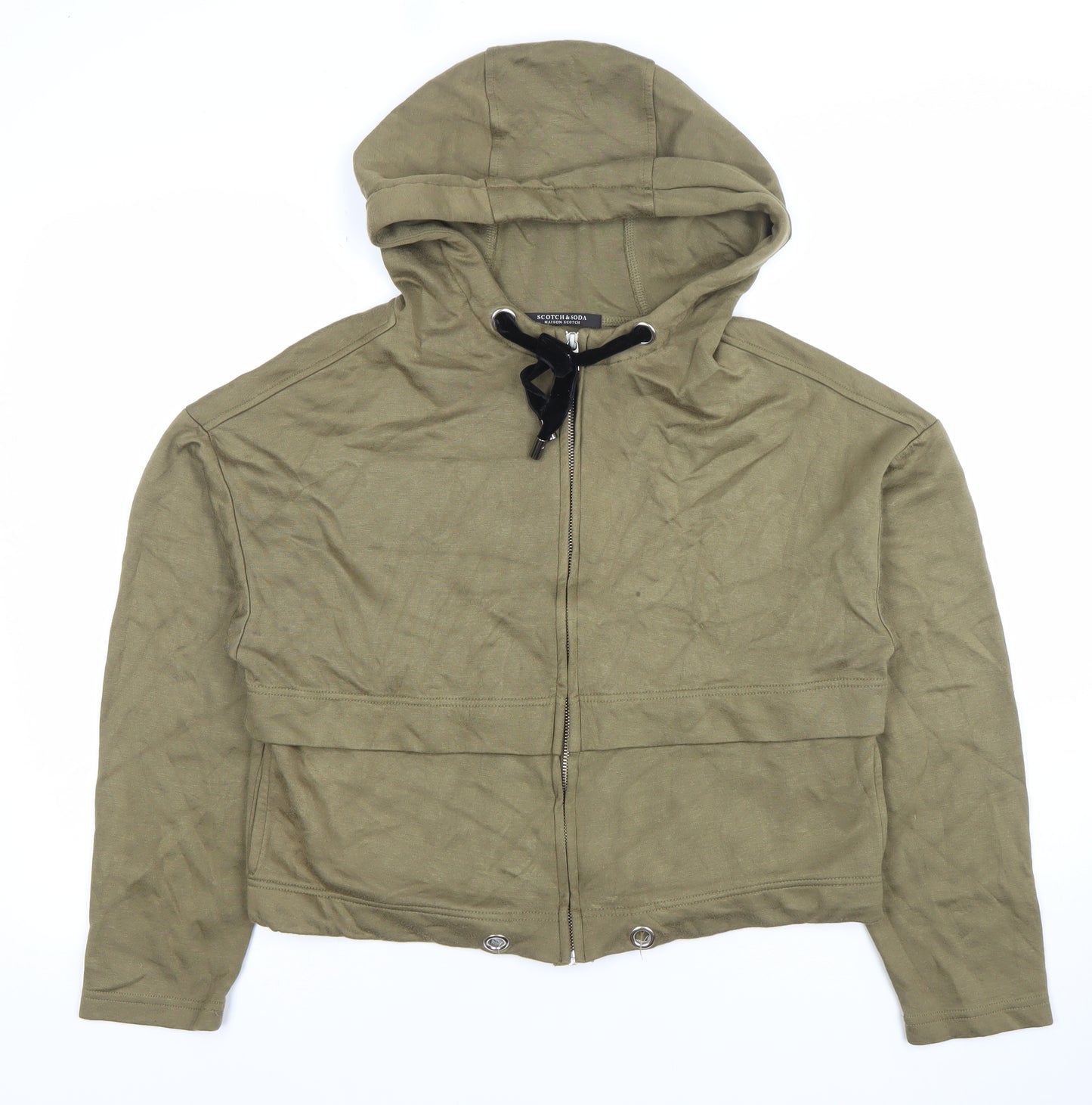 Scotch & Soda Women’s Khaki Full Zip Hoodie XS Cotton Blend