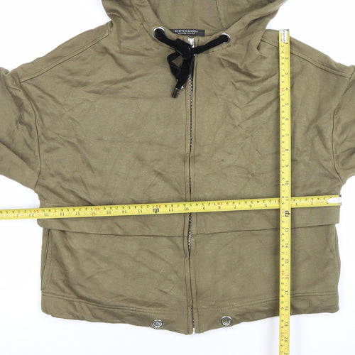 Scotch & Soda Women’s Khaki Full Zip Hoodie XS Cotton Blend
