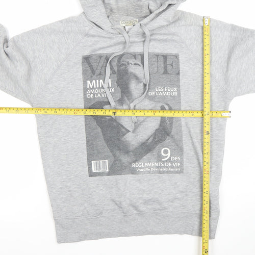 Cotton On Women's Grey Graphic Print Pullover Hoodie Size M