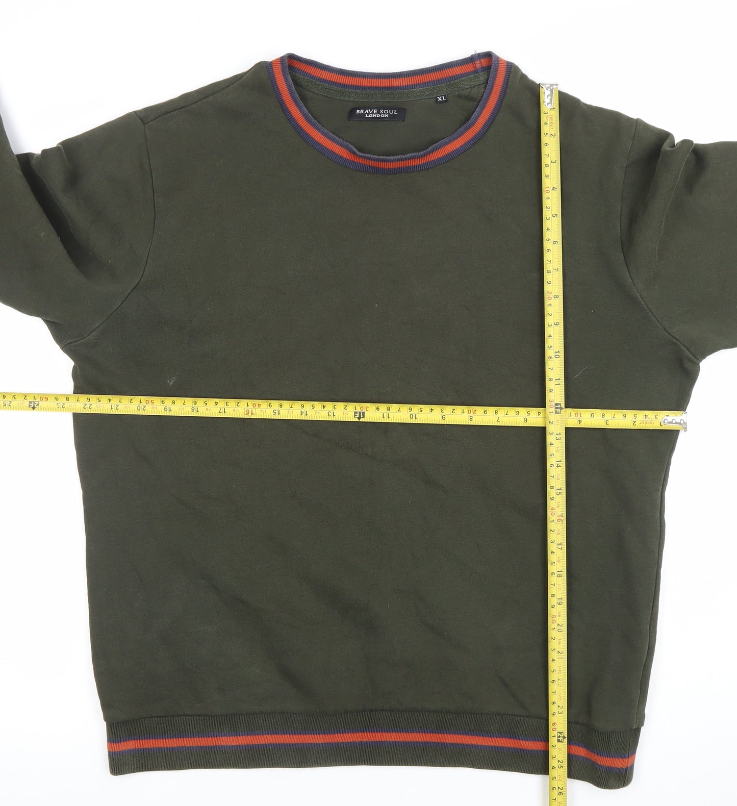 Brave Soul Men’s Green XL Crew Neck Pullover Sweatshirt