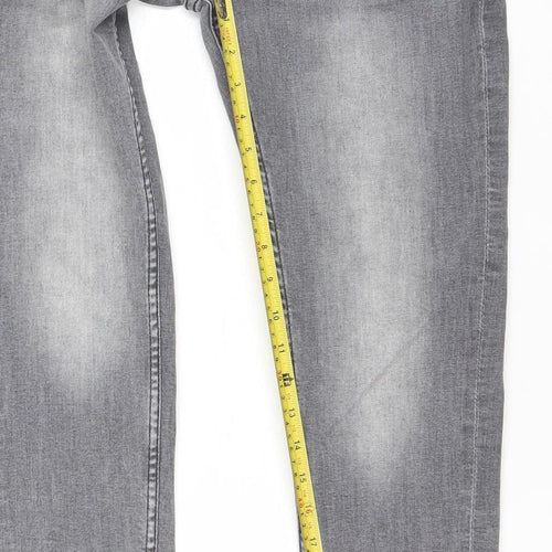 Denim Co. Men's Grey Slim Tapered Jeans 28W 30L Cotton Blend