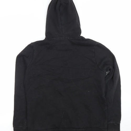Puma Womens Black Pullover Hoodie Medium Cotton Blend Logo Casual