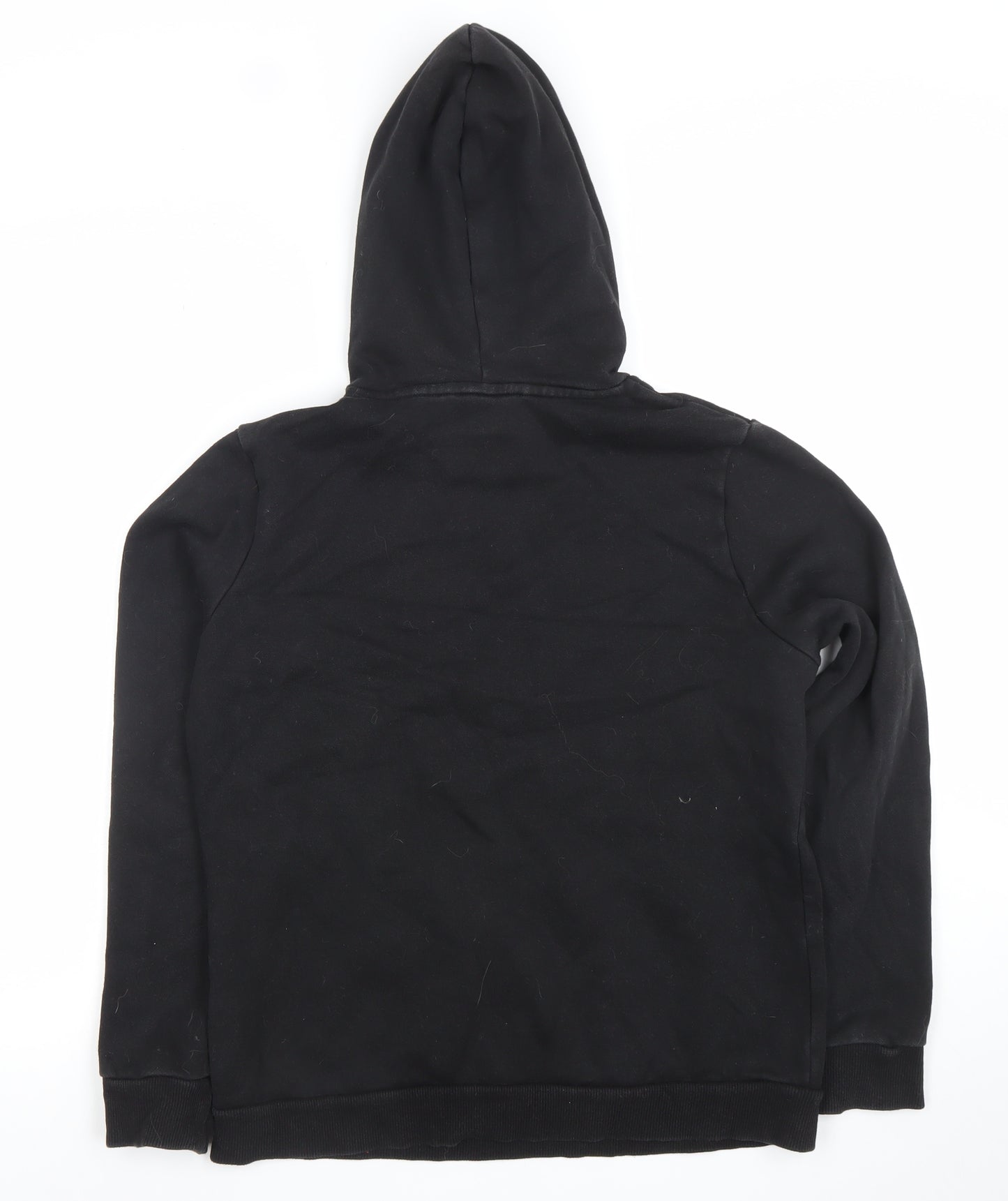 Puma Womens Black Pullover Hoodie Medium Cotton Blend Logo Casual