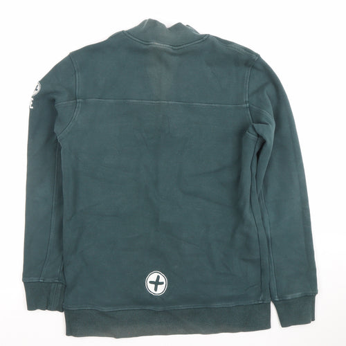 Gym+Coffee Men's Green 1/2 Zip Fleece Sweatshirt Size S Regular Fit