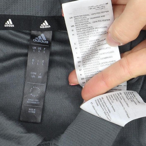 Adidas Men Grey Polo Shirt L Moisture Wicking Golf Activewear Top